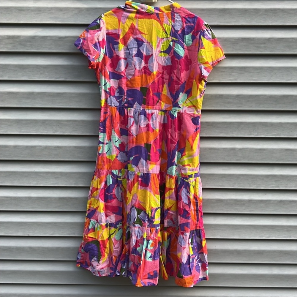 Jude Connally Colorful V-neck Short Sleeve Midi Dress size Medium - Picture 5 of 5